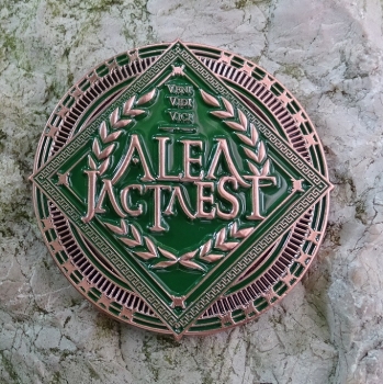 ALEA IACTA EST Geocoin - antique copper / green LE 75