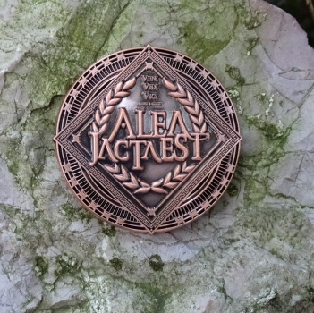 ALEA IACTA EST Geocoin - Antique Copper / Black LE 75