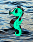 Preview: Little Seahorse Geocoin - green glow