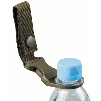 Bottle holder, black, for belt and Molle-System - OD green