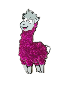 Alpaka Geocoin - pink glitter