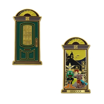 Trick-or-Treat-Geocoin-Set (2 Trackables) – Grüne Tür