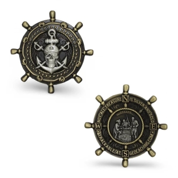 2026 Pirate Geocoin – Ship Wheel