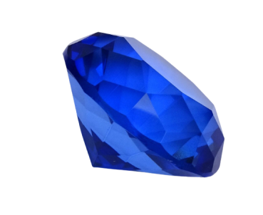 4 cm glass diamond - blue