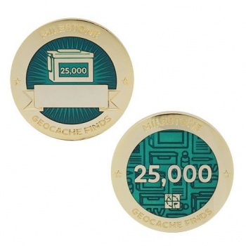 Milestone Geocoin and Tag Set - 25.000 Finds