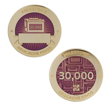 Milestone Geocoin and Tag Set - 30.000 Finds