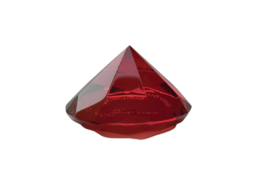 4 cm glass diamond - red
