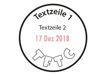 Round date stamp with picture and text - 30mm