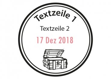 Round date stamp with picture and text - 30mm