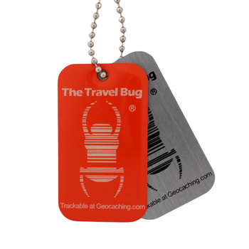 Geocaching QR Travel Bug® - Orange / Glow in the Dark