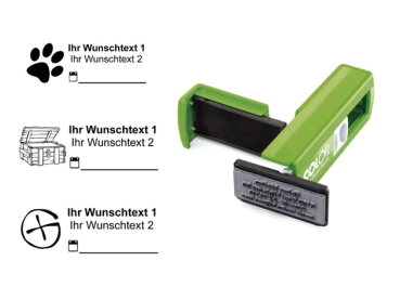 Pocket stamp, 38x14mm in several colours