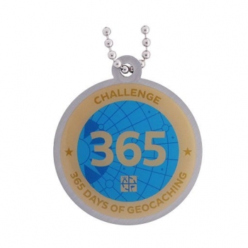 Challenges Geocoin and Tag Set - 365 Days of Geocaching