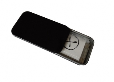 Flat magnetic metal can - black