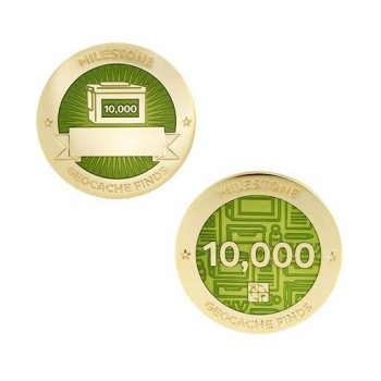 Milestone Geocoin und Tag Set - 10.000 Finds