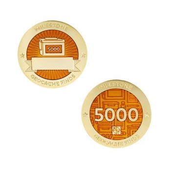 Milestone Geocoin und Tag Set - 5000 Finds