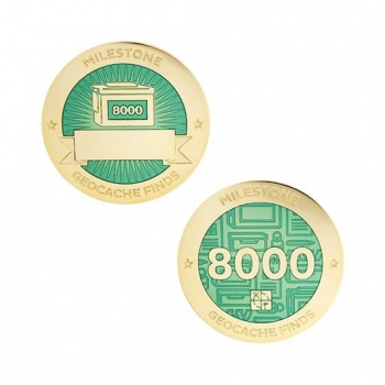 Milestone Geocoin und Tag Set - 8000 Finds