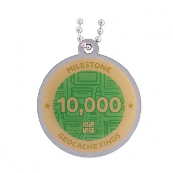 Milestone Geocoin und Tag Set - 10.000 Finds