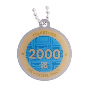 Milestone Geocoin and Tag Set - 2000 Finds