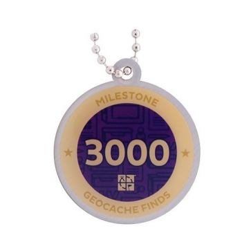 Milestone Geocoin and Tag Set - 3000 Finds