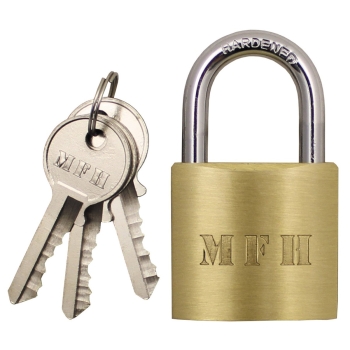 Padlock, metal, with 3 keys