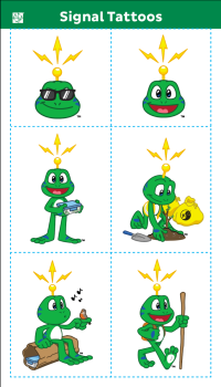 Signal the Frog®️ Temporary Tattoo Sheet: Set of 6 tattoos