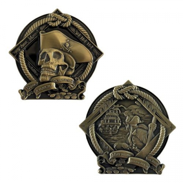 2021 Pirate Geocoin- Courage - antique bronze