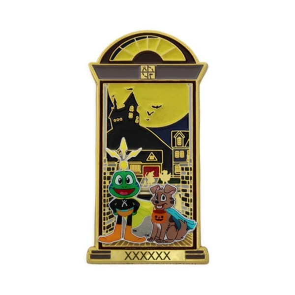 Trick-or-Treat-Geocoin-Set (2 Trackables) – Grüne Tür