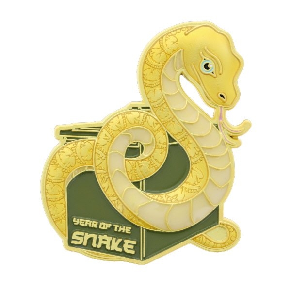 Year of the Snake 2025 Geocoin - Satin Gold
