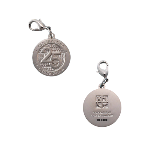 25 Years of Geocaching Nano Geocoin/Charm