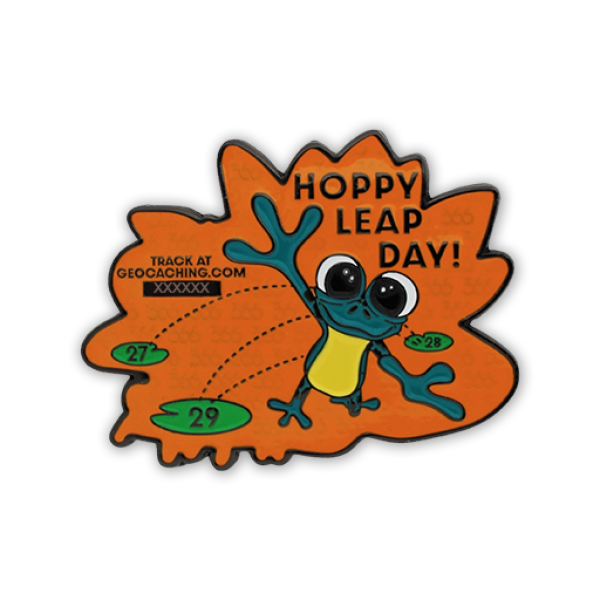2024 "Hoppy Leap Day" Geocoin - Black Nickel