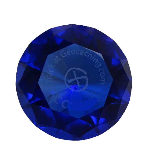 4 cm glass diamond - blue