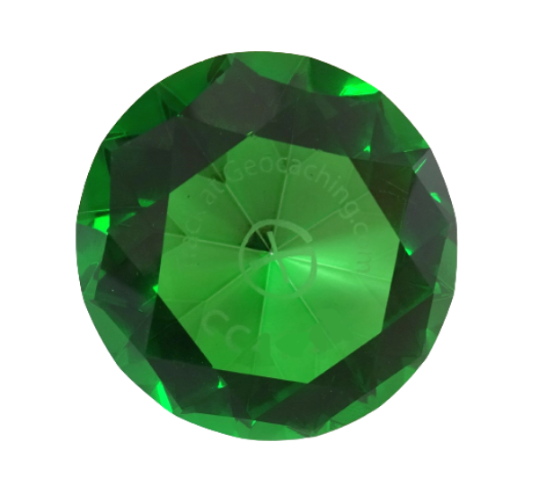 4 cm glass diamond - green