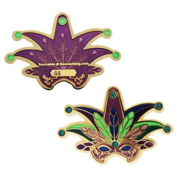 Mardi Gras Geocoin Gold