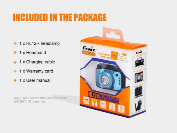 Fenix HL12R LED Headlamp blue