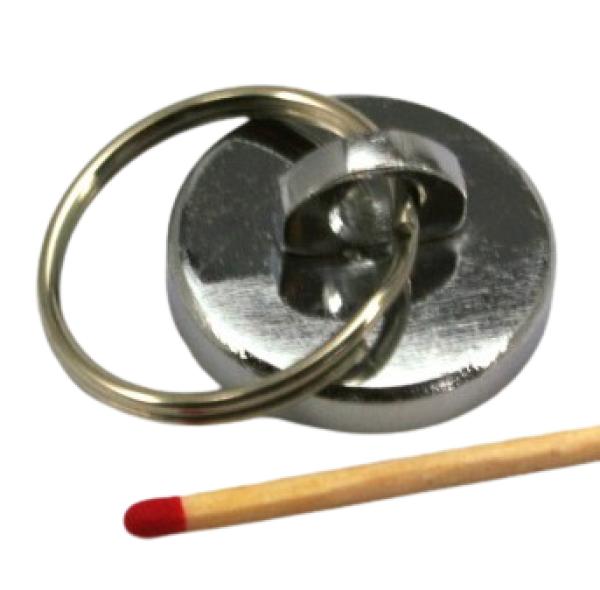 Topfmagnet Ø28,5 mm mit Öse und Schlüsselring