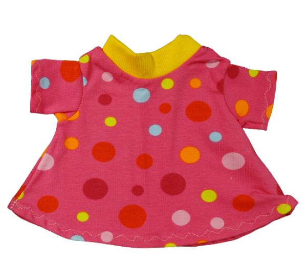 Kleid für Signal 30 cm - pink mit bunten Punkten
