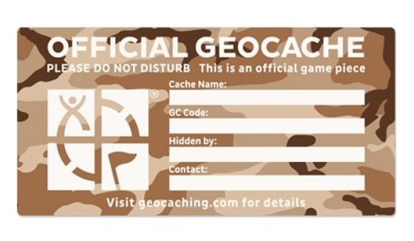 Large Cache Label - Desert Camo