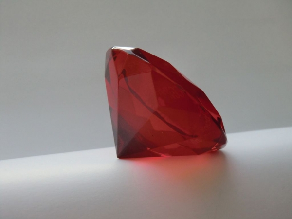 6 cm Glasdiamant - Rot