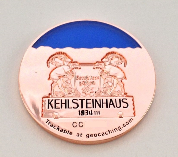Berchtesgadener Geocoin - Kehlsteinhaus - Glänzend Kupfer XLE 50