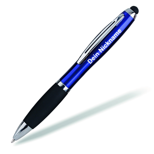 Touch Pen Kugelschreiber mit Nickname - blau