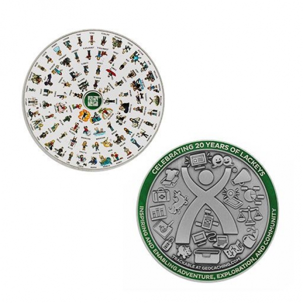 2020 Lackey Geocoin and Tag Set- Antique Silver