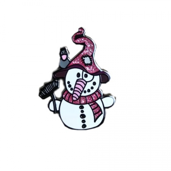 Snowman GeoPoin - pink glitter