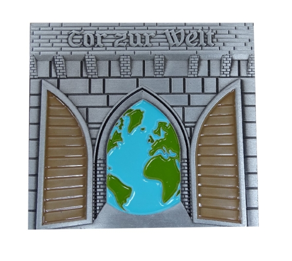 Tor zur Welt Geocoin - Antik Silber