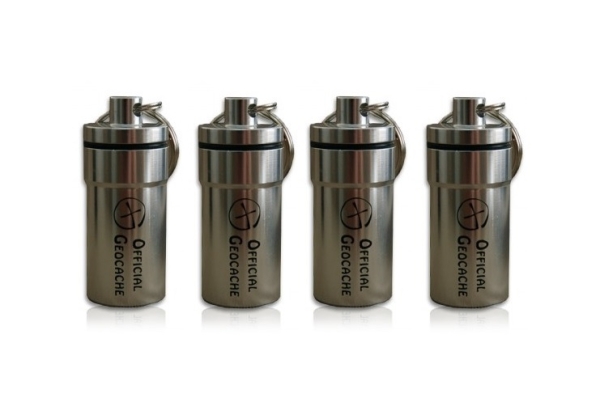 Micro Tube-Geocache - silver (set of 4)