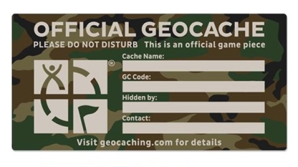 XL Cache Aufkleber - Grün Camo